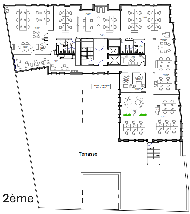 650m² office