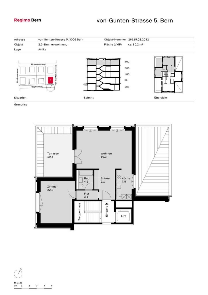 2 ½ locali appartamento in mansarda