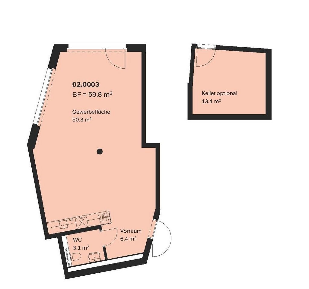 60m² commercial
