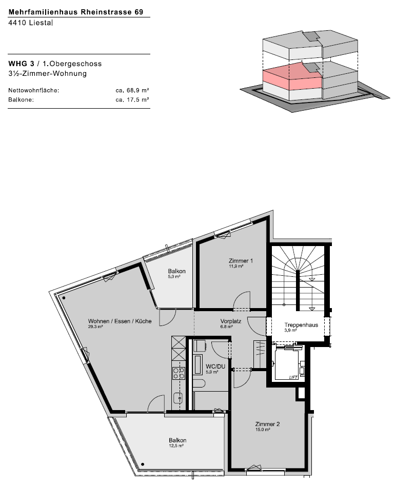 3 ½ rooms apartment