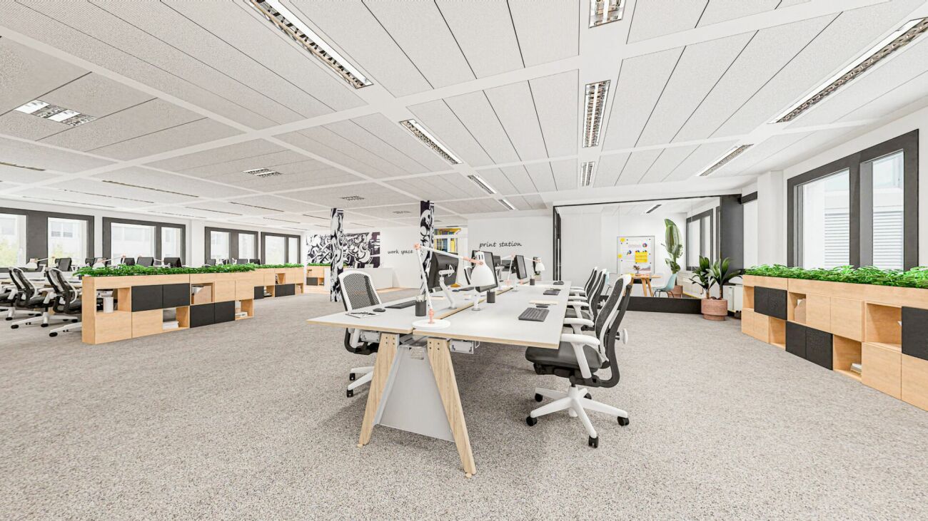 970m² office