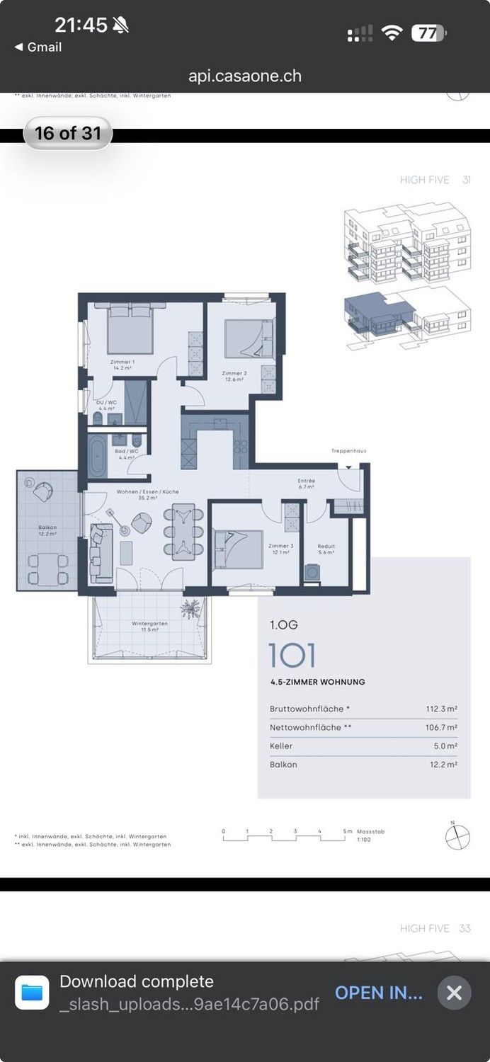 4 ½ rooms apartment
