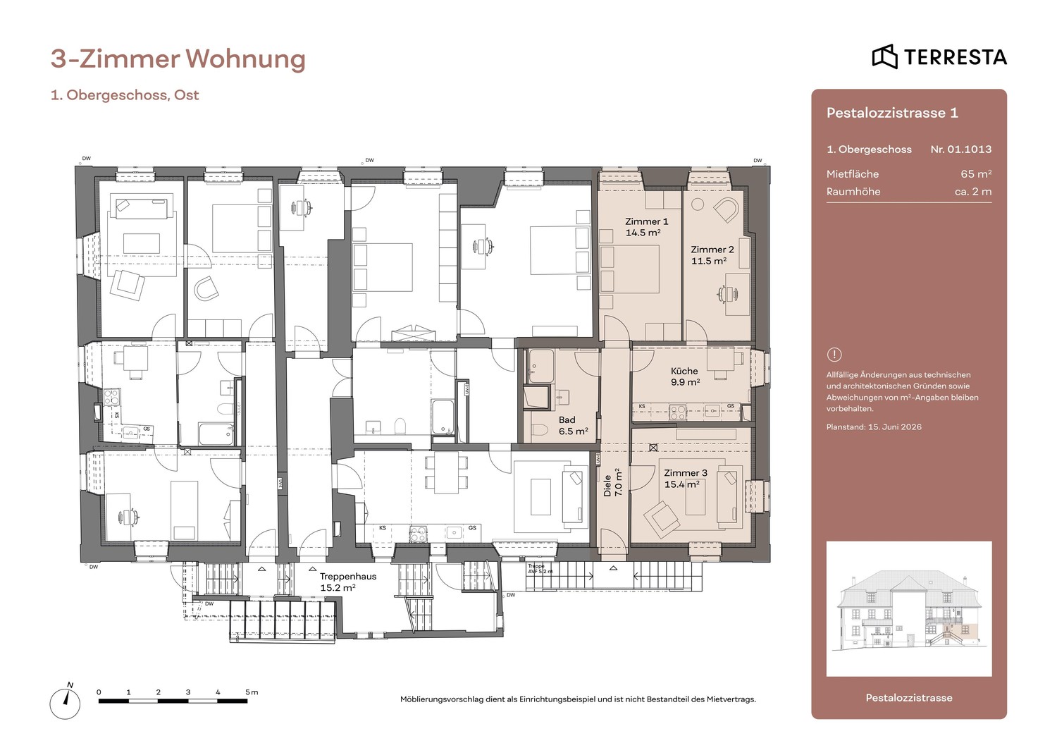 3 rooms apartment