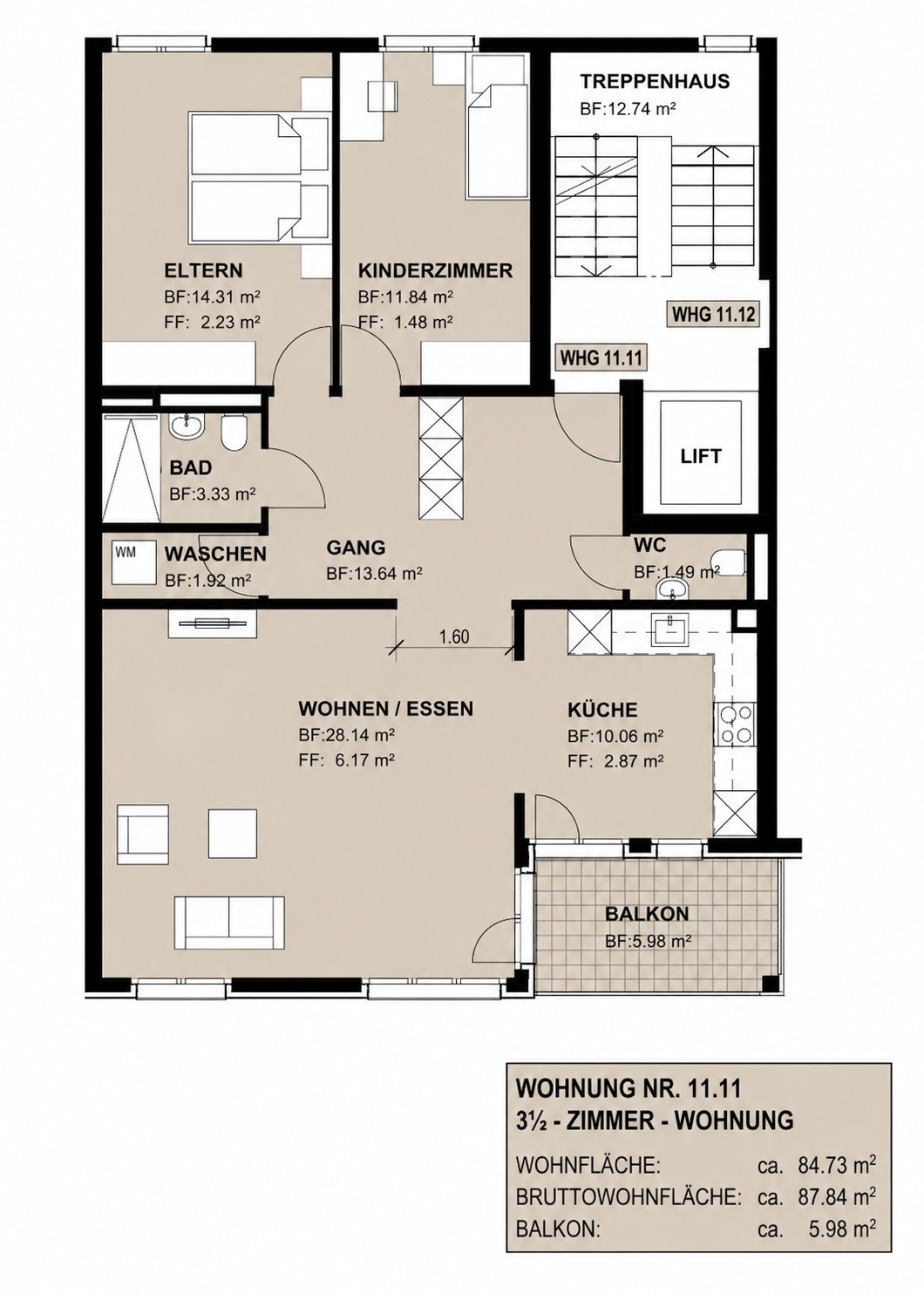 Appartamento di 3 ½ locali