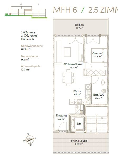 Appartement de 2 ½ pièces