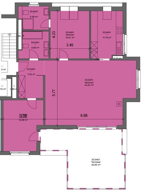 3 ½ rooms attic flat