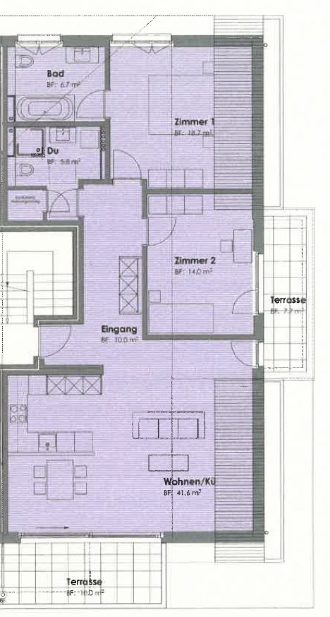3 ½ rooms roof flat