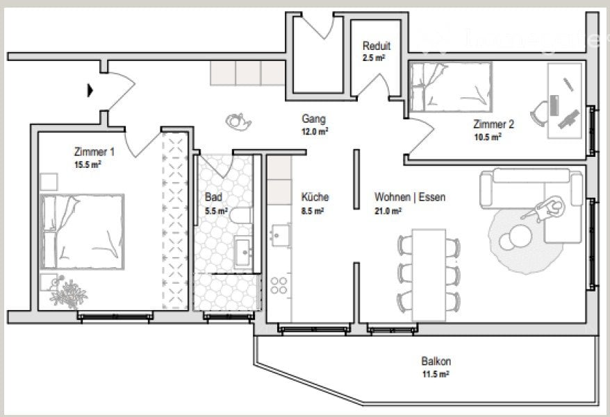 3 ½ rooms apartment