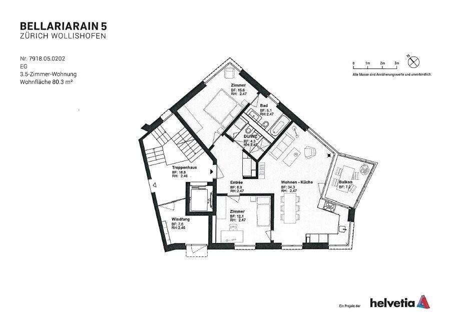 Appartamento di 3 ½ locali