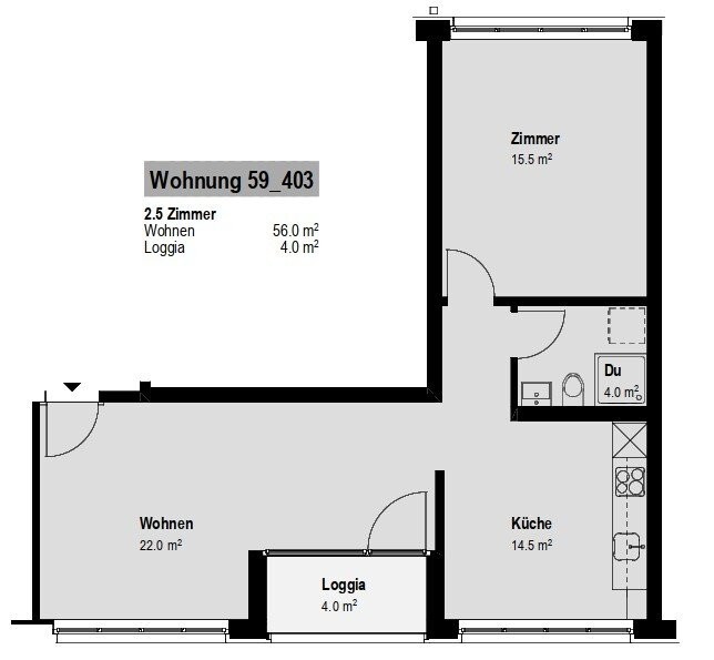 2 ½ rooms apartment