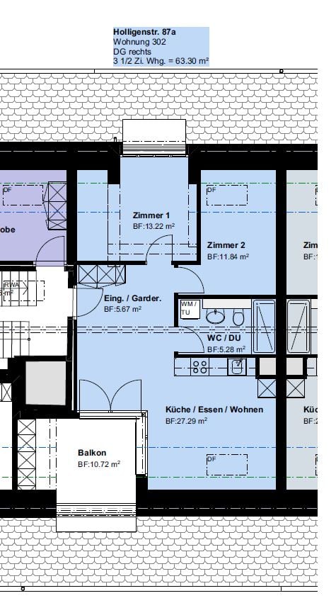 Appartamento mansardato di 3 ½ locali