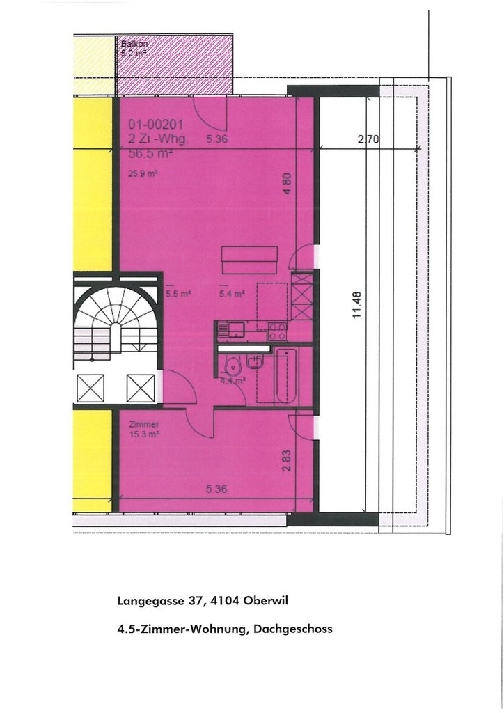2 rooms roof flat