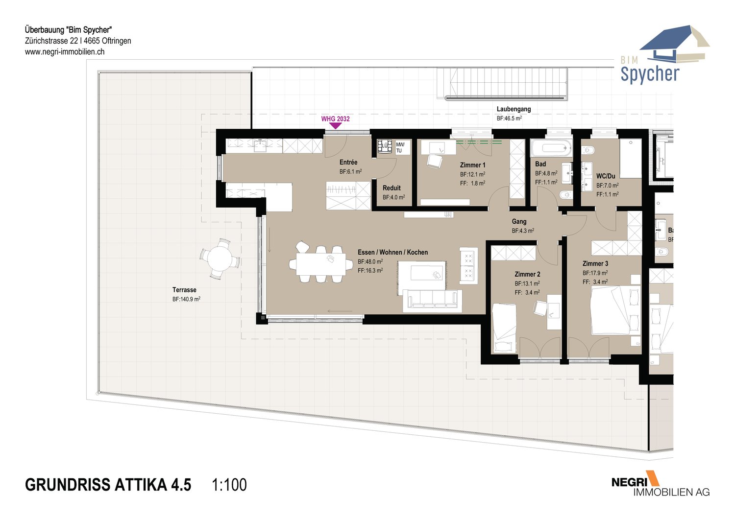 Attika appartamento di 4 ½ locali
