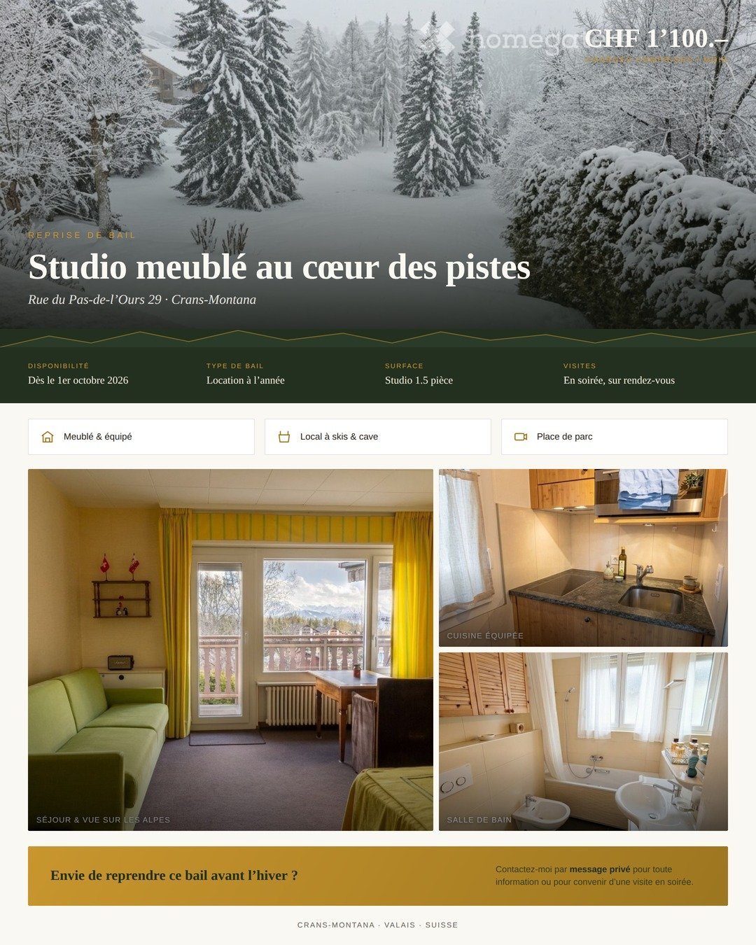1 ½ rooms apartment