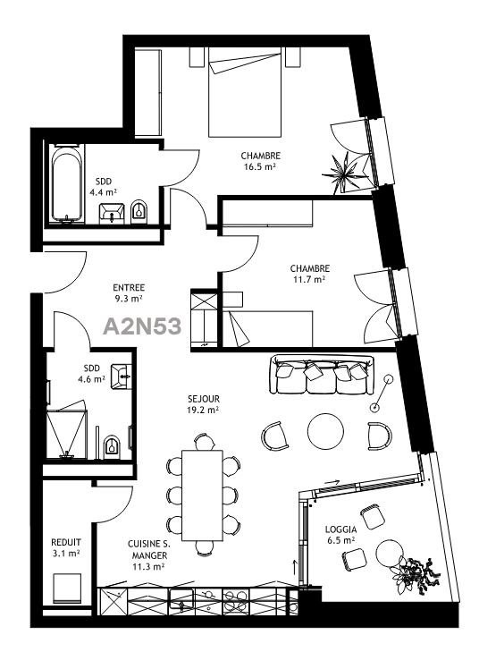 3 ½ rooms apartment