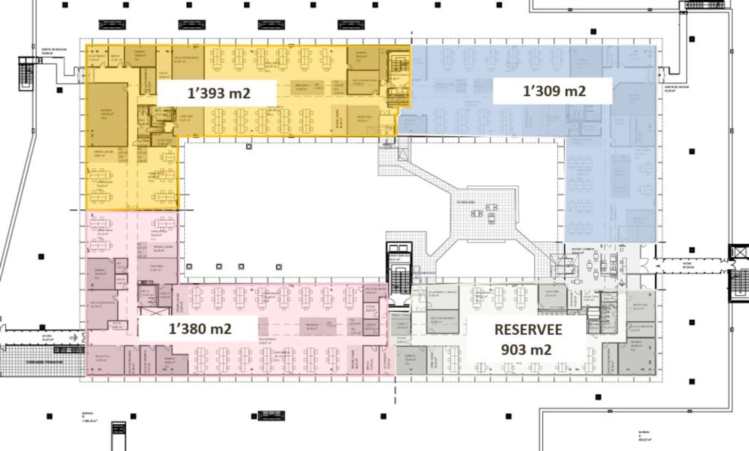 1393m² office