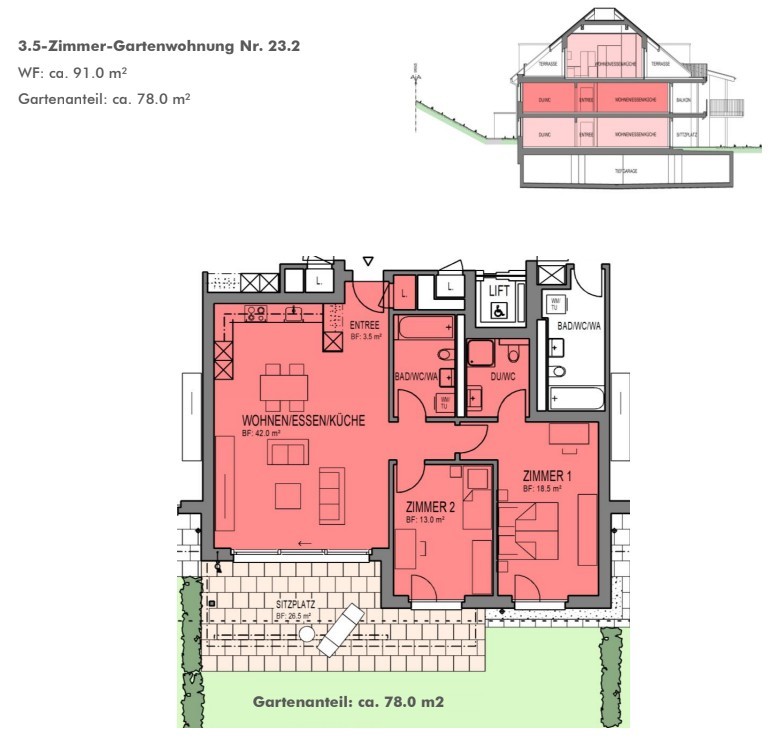 Appartamento di 3 ½ locali