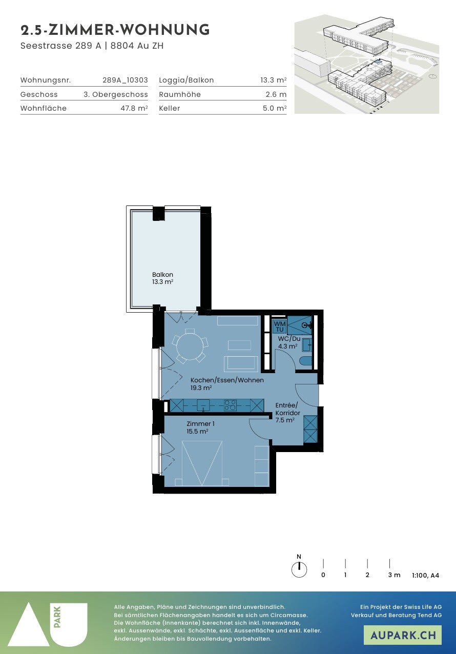 2 ½ rooms apartment