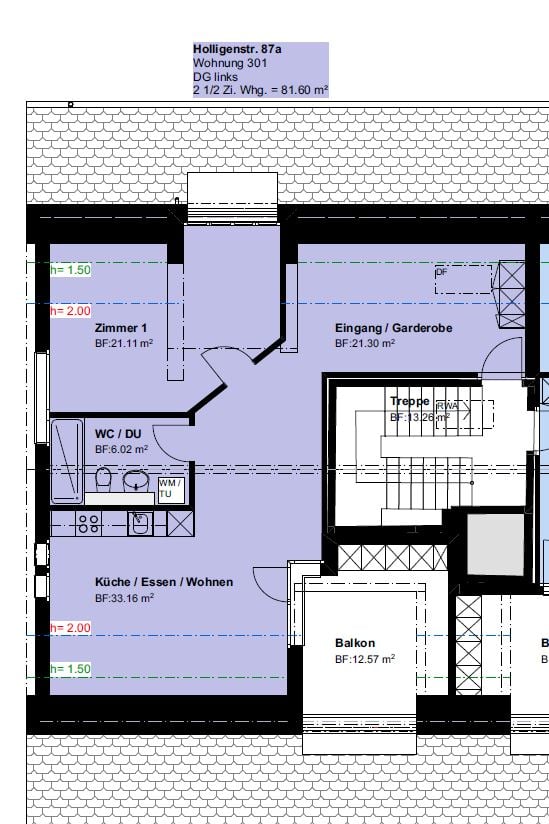 appartamento attico di 2 ½ locali