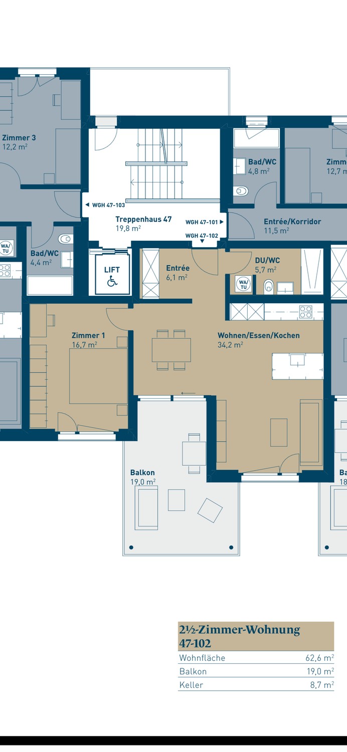 2 ½ rooms apartment