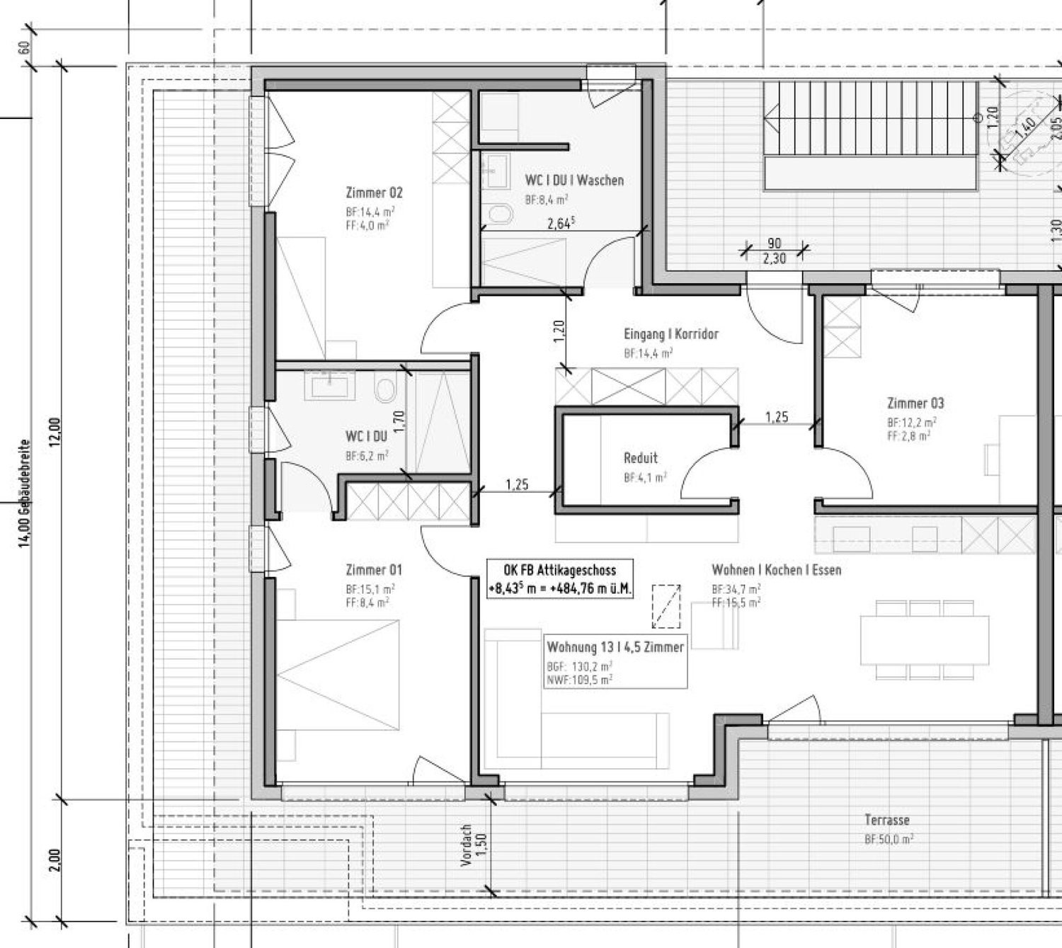 Appartamento attico di 4 ½ locali