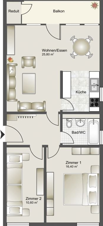 3 ½ rooms apartment