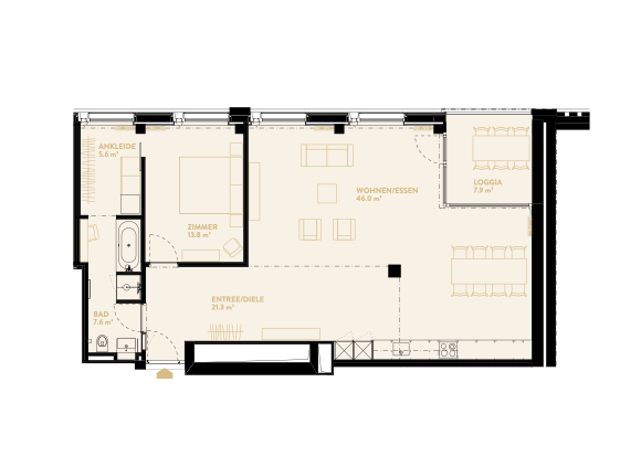 Appartement de 2 ½ pièces