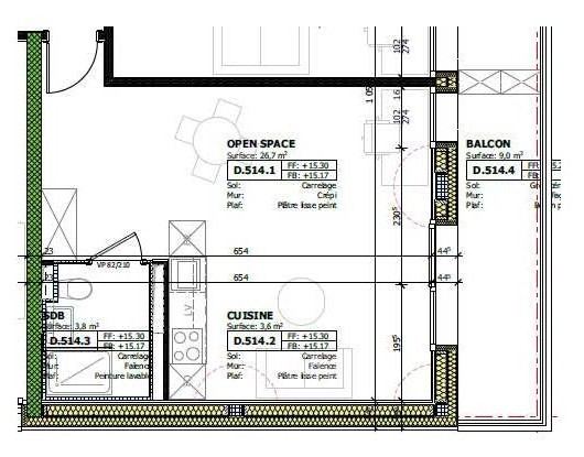 1 ½ rooms apartment