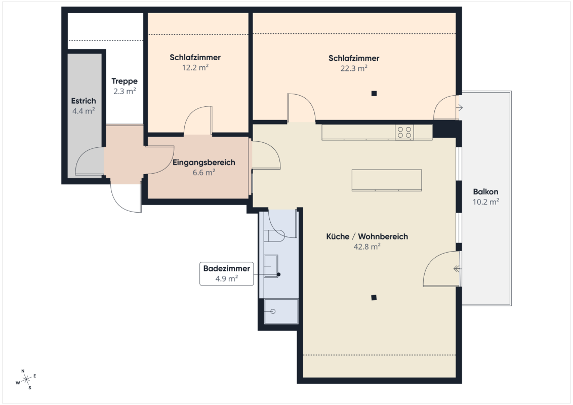 3 ½ rooms roof flat