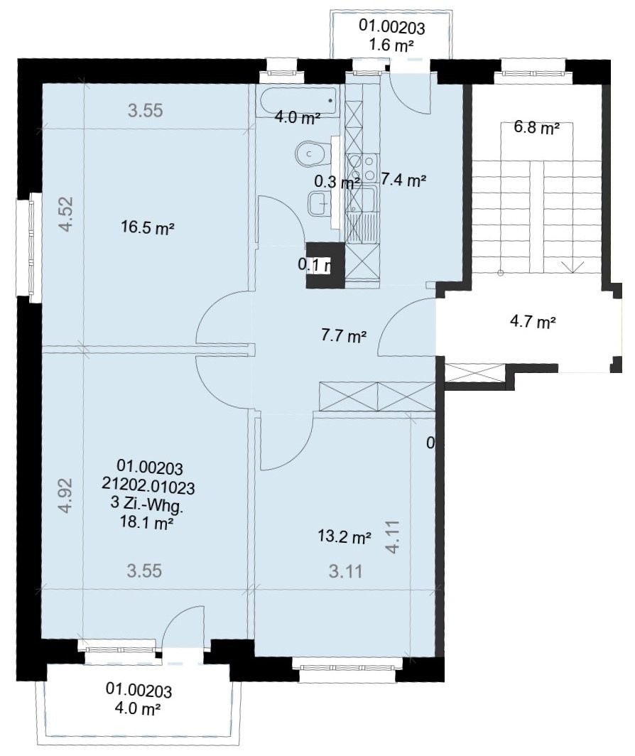 3 rooms apartment