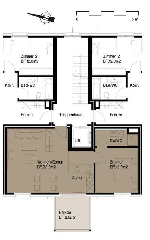 3 ½ rooms roof flat