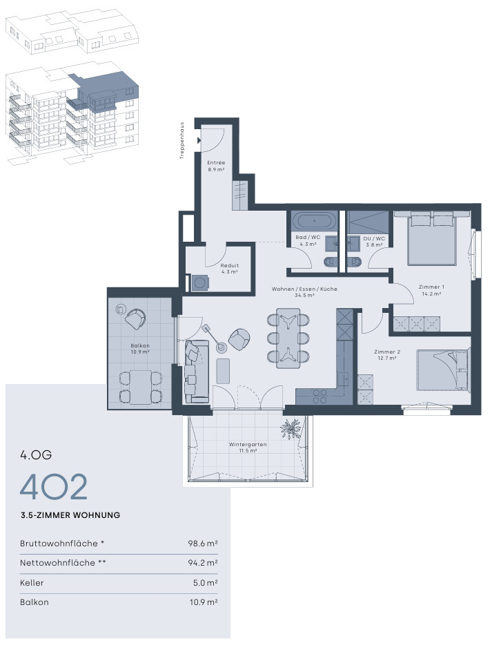 Appartement de 3 ½ pièces