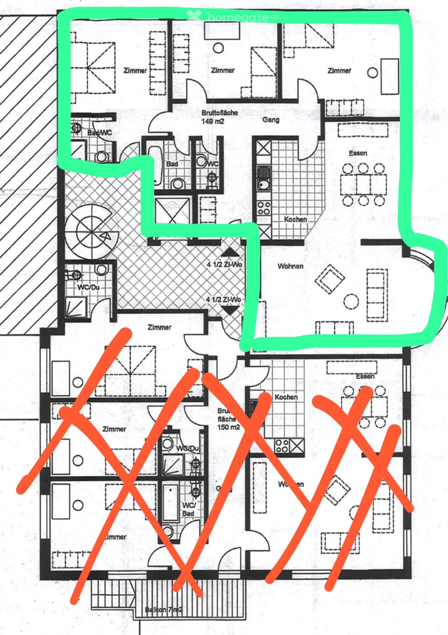 4 rooms apartment