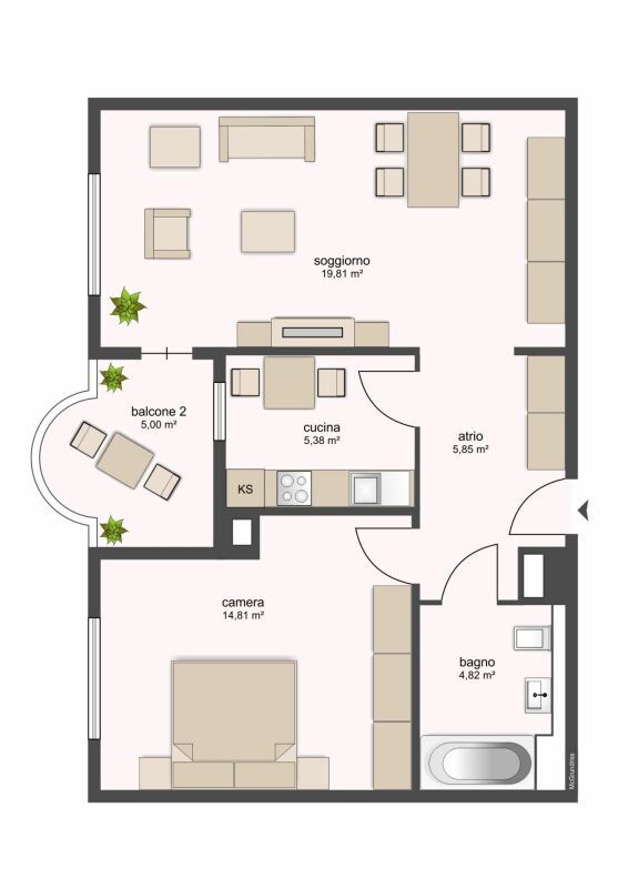2 ½ rooms apartment