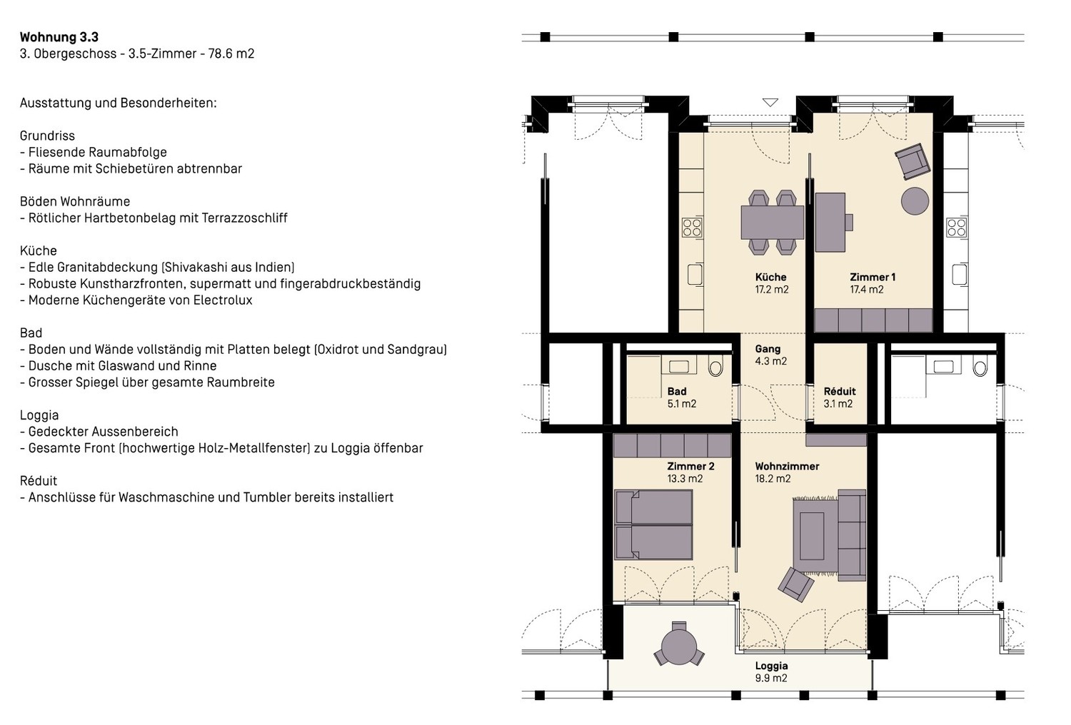 3 ½ rooms apartment