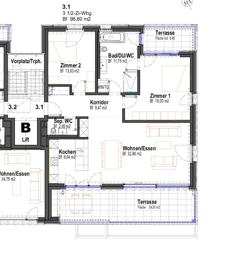 Appartamento di 3 ½ locali