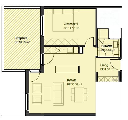 Appartement de 2 ½ pièces
