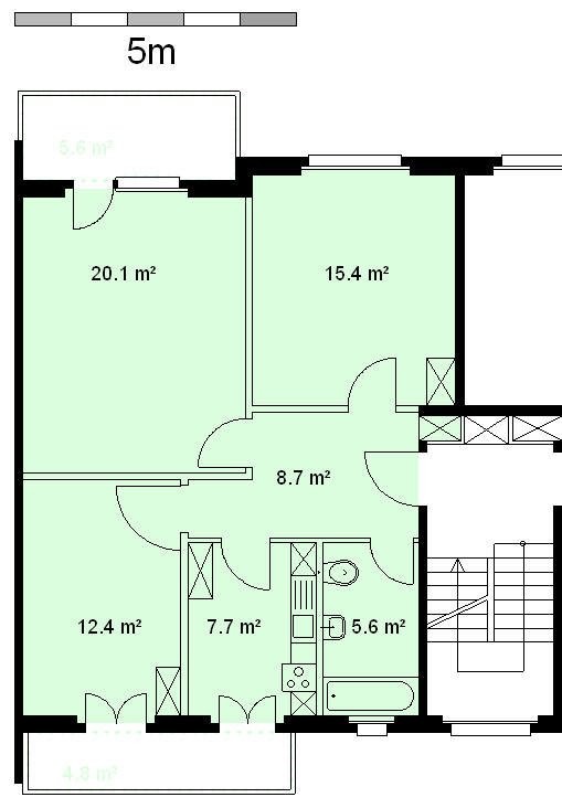 appartamento di 3 locali