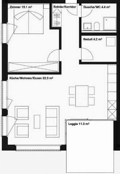 2 ½ rooms apartment