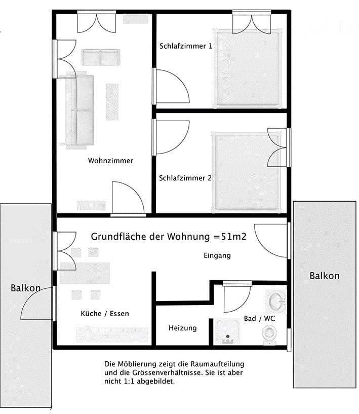Appartement de 3 ½ pièces