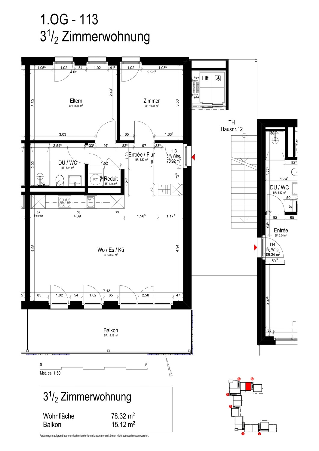 Appartamento di 3 ½ locali