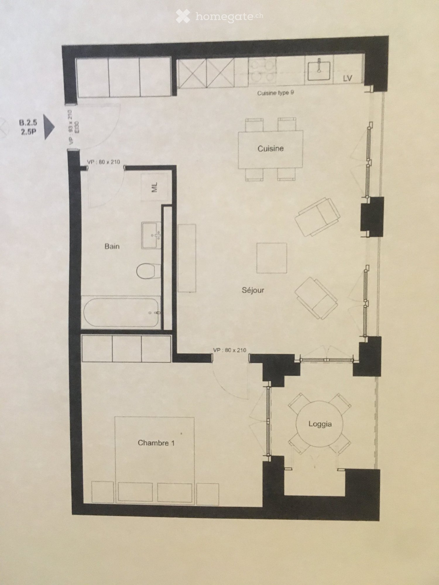 2 ½ rooms apartment