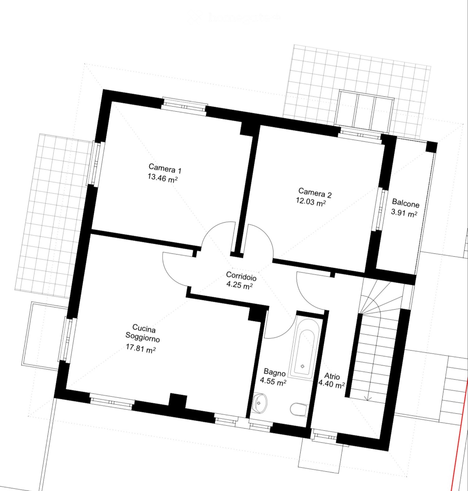 appartement de 3 pièces