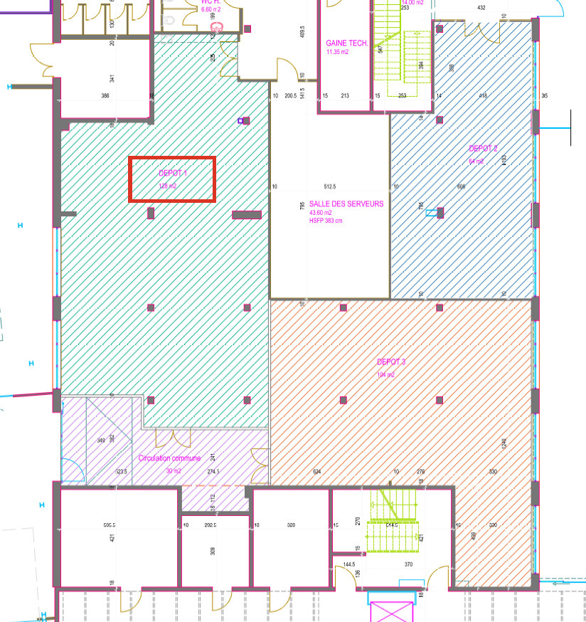 128m² storage room