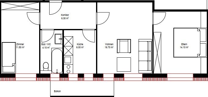 Appartamento di 3 ½ locali