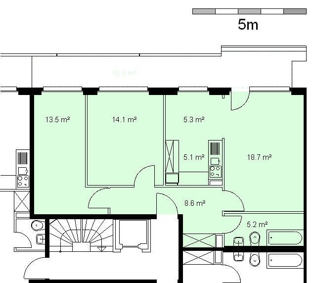 3 ½ rooms apartment