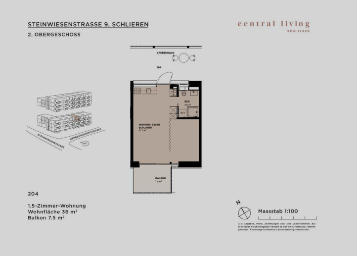 Appartement de 1 ½ pièces