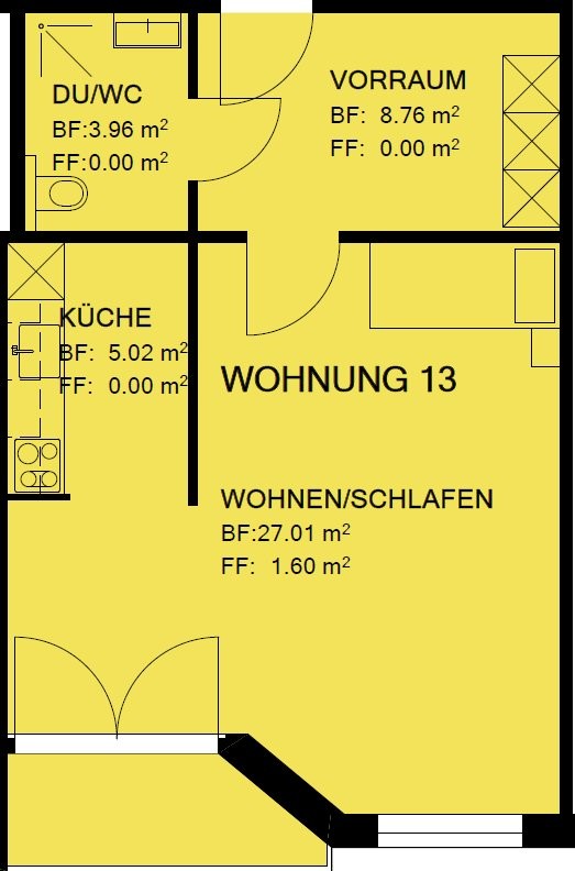 1 ½ rooms apartment