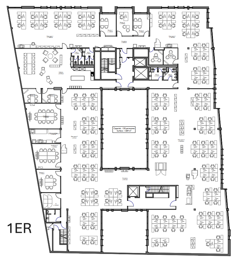 3600m² office