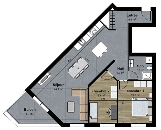 3 ½ rooms apartment